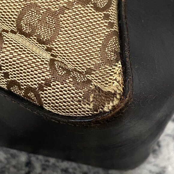 Gucci GG Monogram Canvas Shoulder Bag in Tan and Brown - Picture 11 of 14